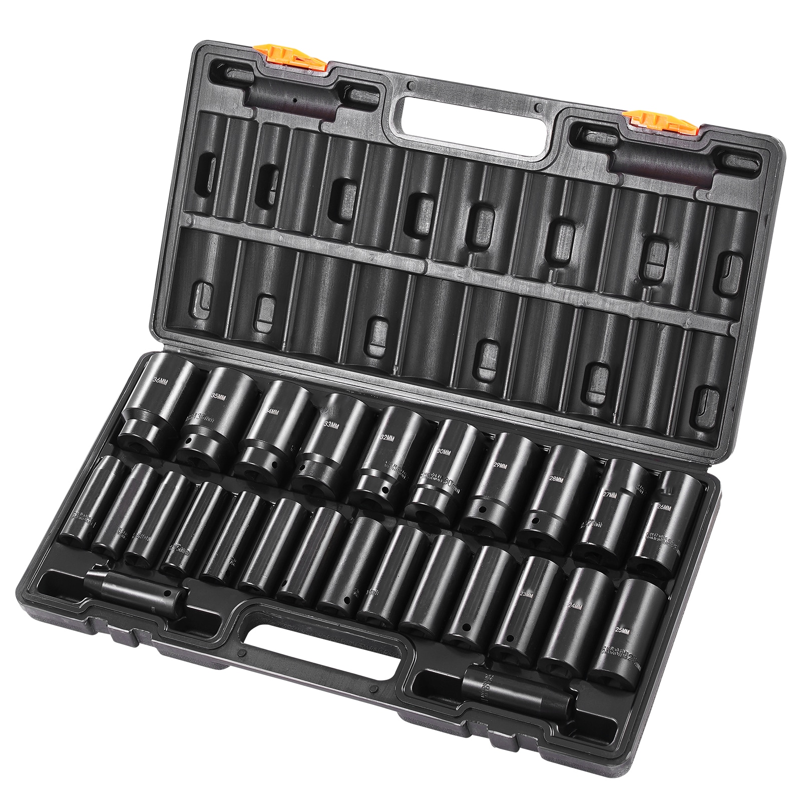 Impact Socket Set With 26 Pieces 1/2 Inch Drive Metric Sockets_voghion.com